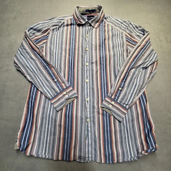 Tommy Bahama Striped Shirt Mens L Long Sleeve Button Up - Picture 1 of 8